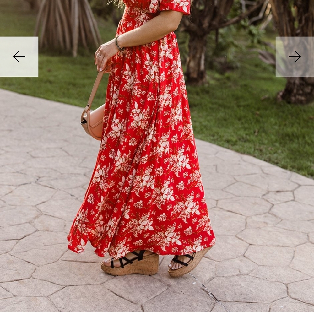 Floral Red Dress - Picture 5 of 5